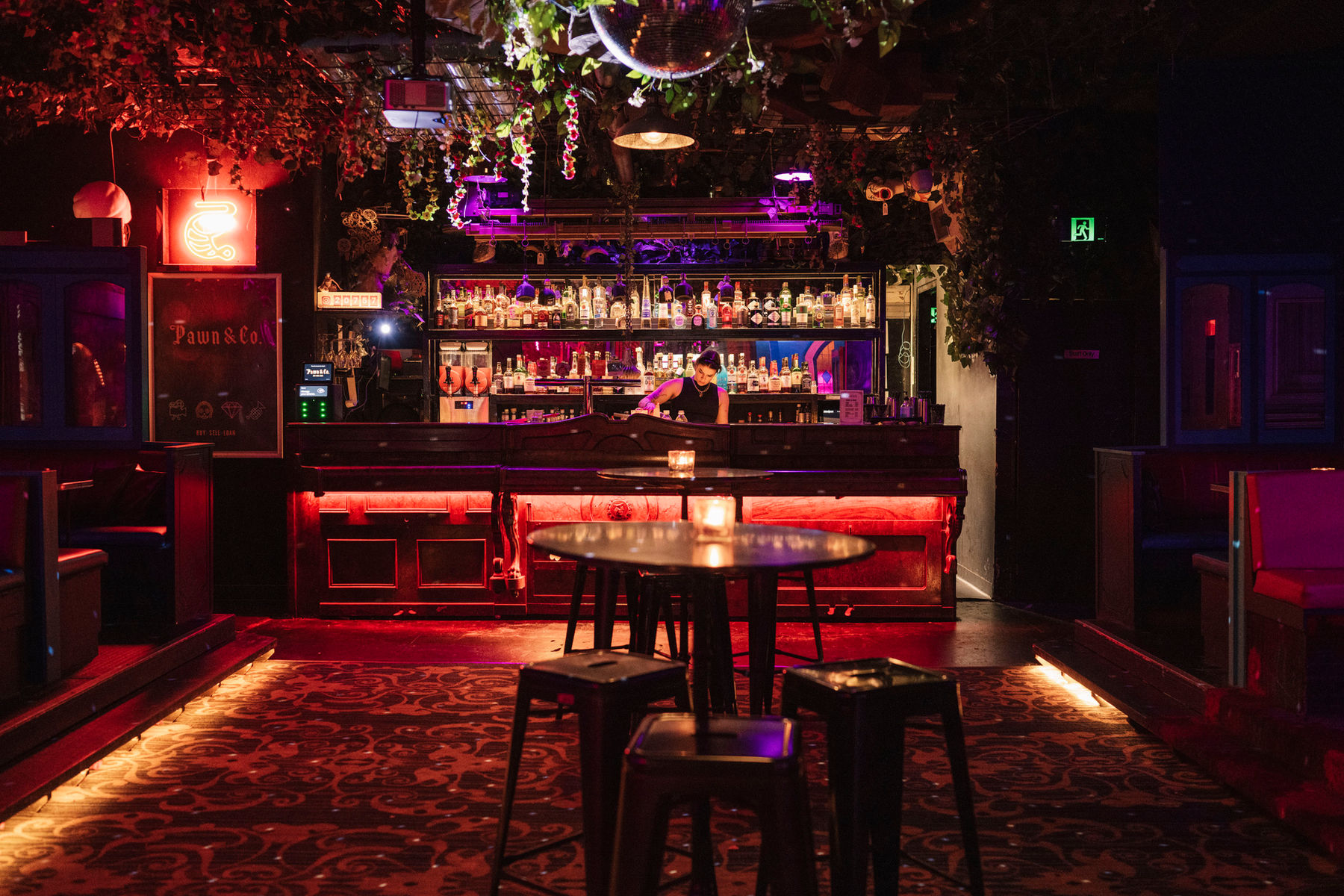 Pawn and Co's richly lit ground-floor cocktail lounge